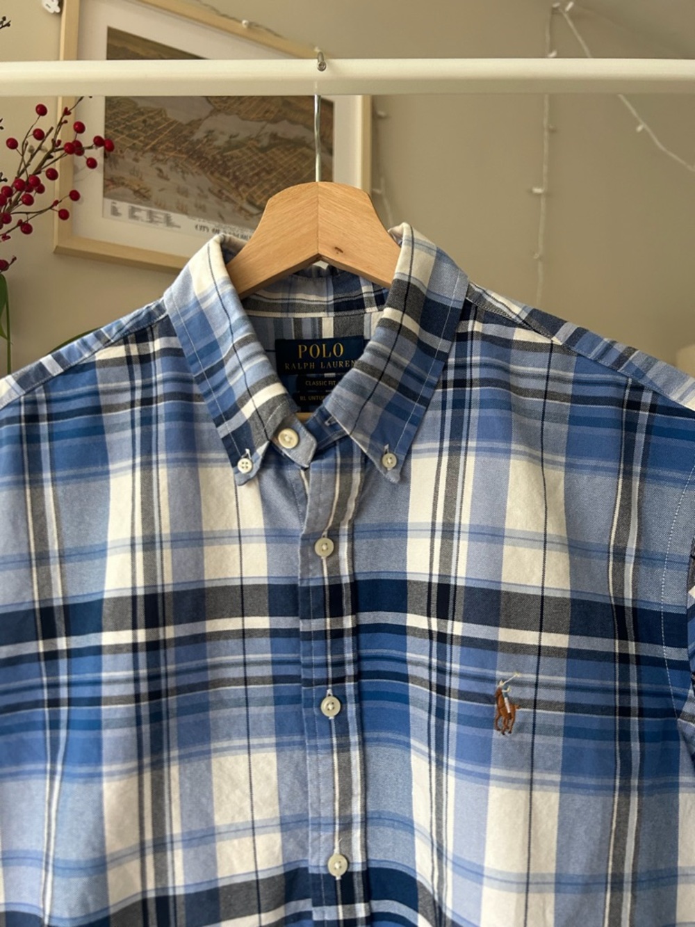 Polo by Ralph Lauren Blue Plaid Button-Down Short Sleeve Shirt